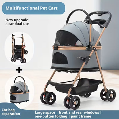 Versatile Pet Stroller for Small to Medium Dogs and Cats