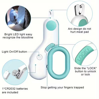 Cat Nail Clipper with light