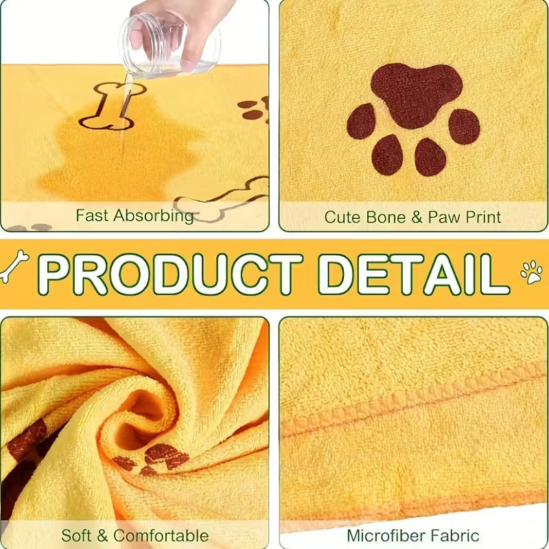 4pcs Quick-Dry Pet Towels for Pets Assorted