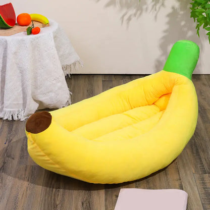Yellow Banana Shaped Boat Pet Bed