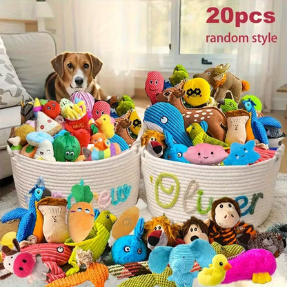Chew-Resistant Dog Toy Gift Set with Squeaky Interactive Toys Pack of 20