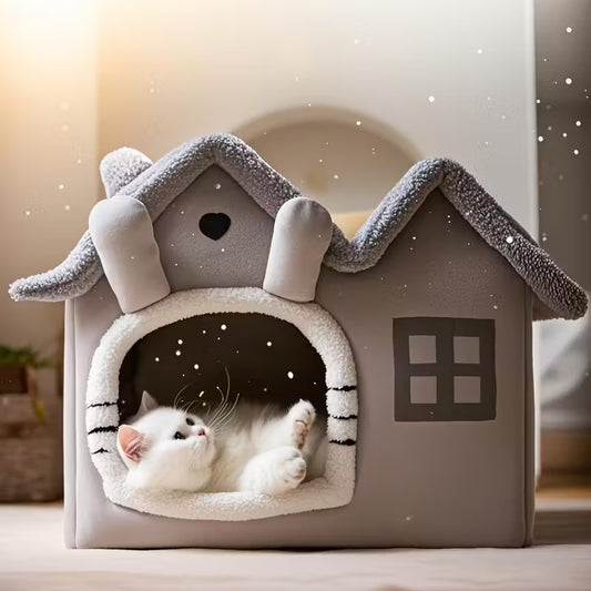 Cat House Cozy Pet Bed