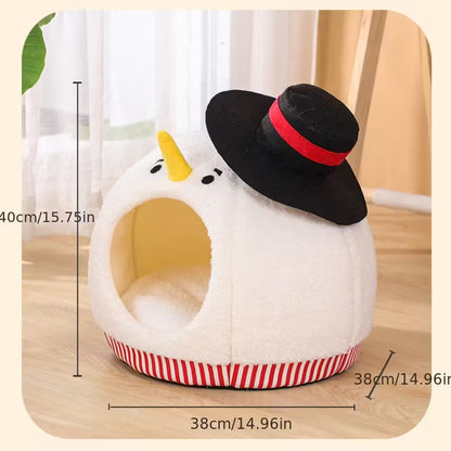 Snow Man Cat Bed
