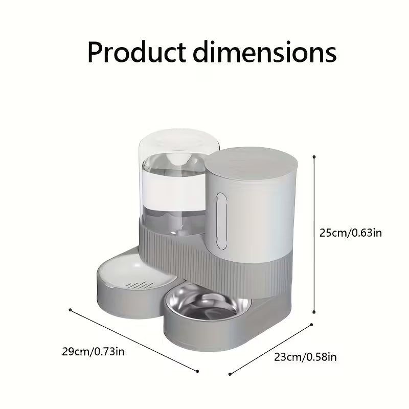 Automatic Pet Feeder Bowl Cat Water Dispenser Combo