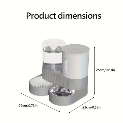Automatic Pet Feeder Bowl Cat Water Dispenser Combo