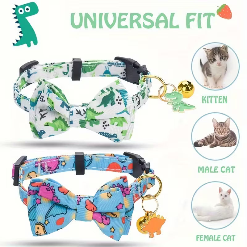 Cute Dinosaur Bowtie Pet Collar