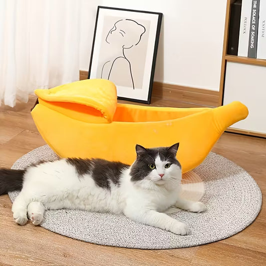 Banana-Shaped Cat Bed