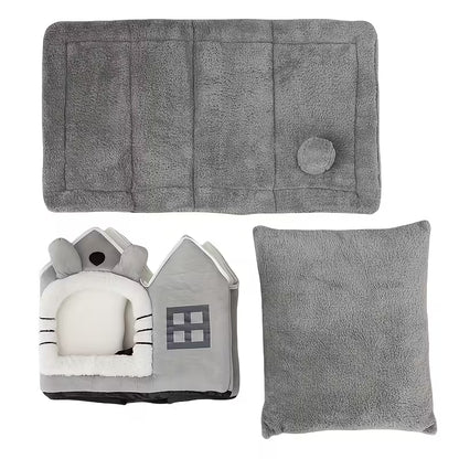 Cat House Cozy Pet Bed