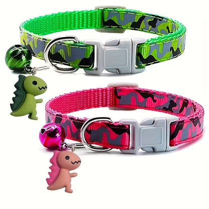 Camo Print with Dino charm Pet Collar