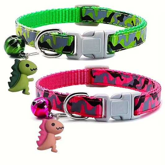 Camo Print with Dino charm Pet Collar