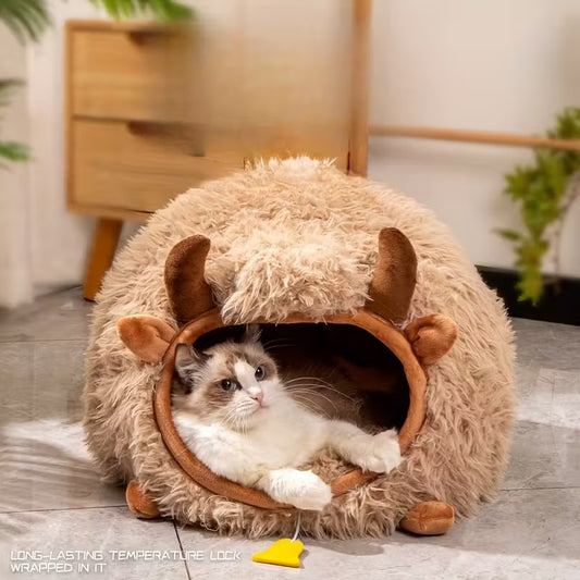 Yak Cow Shaped Cat Bed