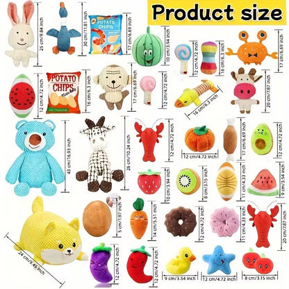 Chew-Resistant Dog Toy Gift Set with Squeaky Interactive Toys Pack of 20