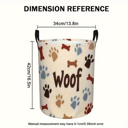 Dog Bone & Paw Print Laundry Basket