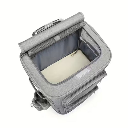 Double-Layer Pet Rolling Pet Carrier Backpack