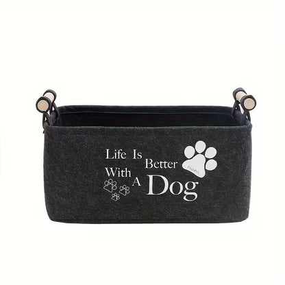 Dark Grey Storage Basket Pet Toy Box