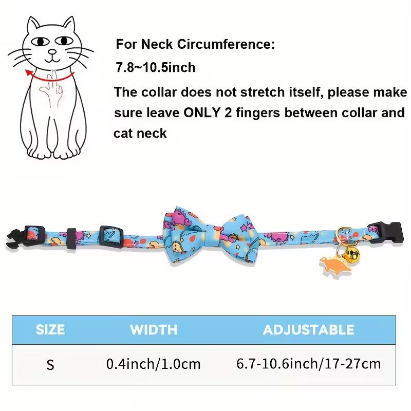Cute Dinosaur Bowtie Pet Collar